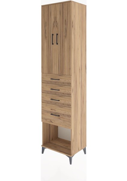 Hyperion Dolap 3 Raflı 4 Çekmeceli 2 Kapaklı 60X44X243 Çam-Çam modelleri