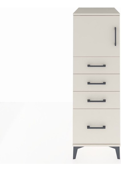 Kronos Dolap Tek Raflı 4 Çekmeceli Tek Kapaklı 44X59X134 Aytaşı-Aytaşı