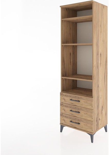 Hyperion Dolap 4 Raflı 3 Çekmeceli 60X44X195 Çam-Çam modelleri