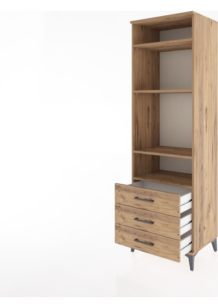 Hyperion Dolap 4 Raflı 3 Çekmeceli 60X44X195 Çam-Çam fırsatları