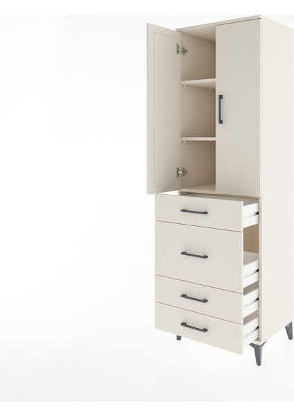 Hyperion Dolap 3 Raflı 4 Çekmeceli 2 Kapaklı 60X44X195 Aytaşı-Aytaşı fırsatları