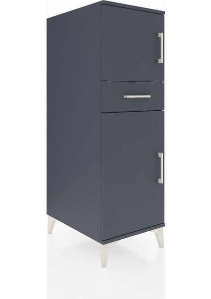 Kronos Dolap 2 Raflı Tek Çekmeceli 2 Kapaklı 44X59X134 Antrasit-Antrasit fiyatları