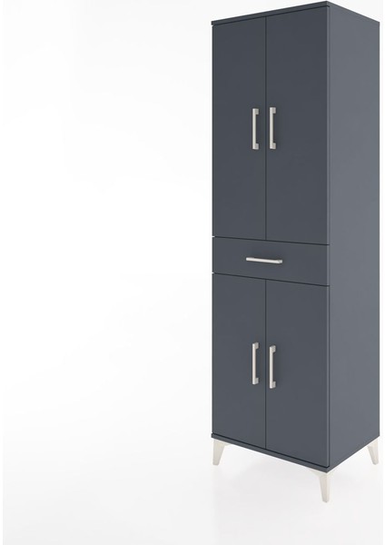 Hyperion Dolap 4 Raflı Tek Çekmeceli 4 Kapaklı 60X44X195 Antrasit-Antrasit modelleri