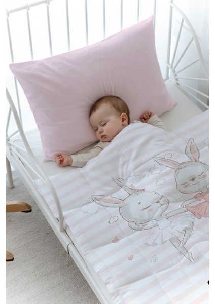 Organik Baskılı Bebek (100X150 Cm) Yorgan Seti - Iconic Serisi - Balerin Tavşanlar fiyatları