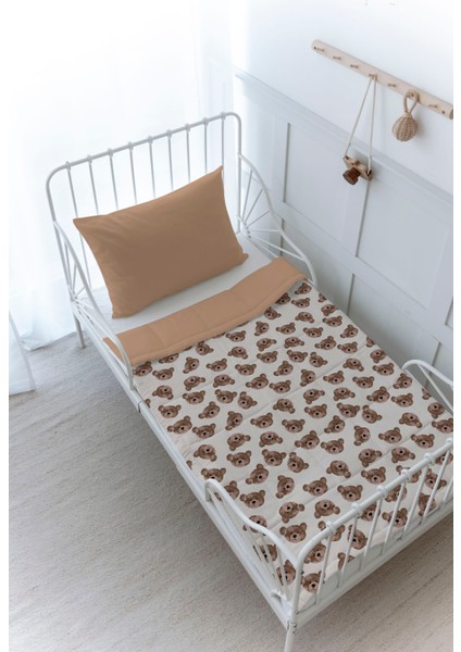 Organik Baskılı Bebek (100X150 Cm) Yorgan Seti - Iconic Serisi - Tiny Bear