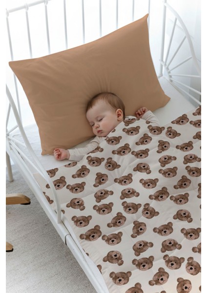 Organik Baskılı Bebek (100X150 Cm) Yorgan Seti - Iconic Serisi - Tiny Bear fiyatları