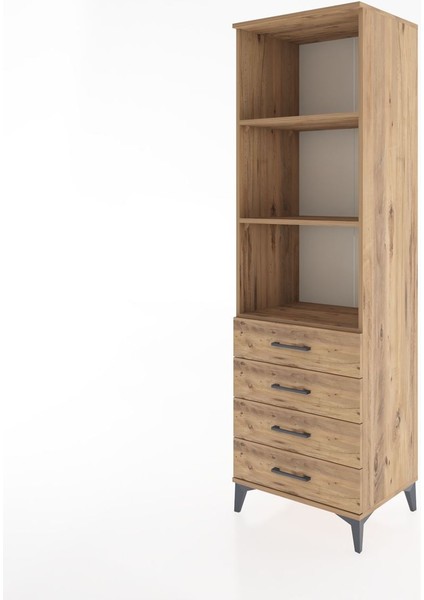 Hyperion Dolap 3 Raflı 4 Çekmeceli 60X44X195 Çam-Çam modelleri