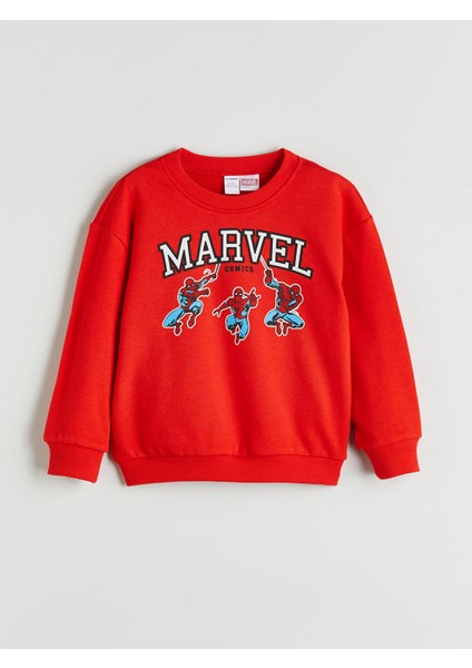 Yeni Sezon Bisiklet Yaka Spider-Man Baskılı Erkek Çocuk Sweatshirt