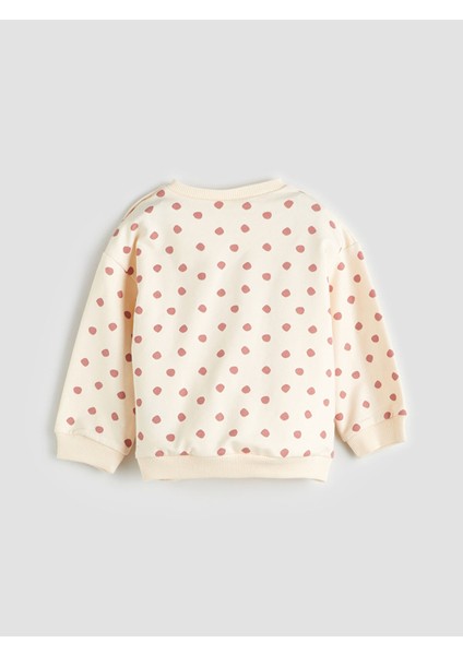 Yeni Sezon Bisiklet Yaka Çiçekli Kız Çocuk Sweatshirt fırsatları