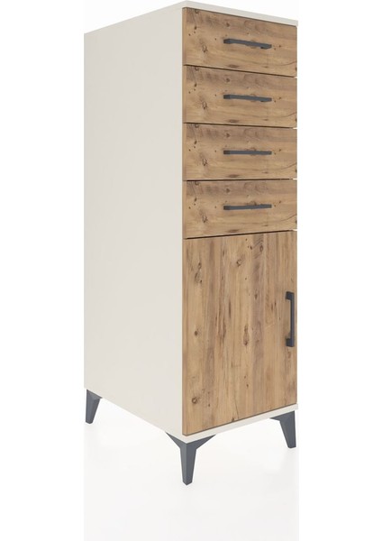 Kronos Dolap Tek Raflı 4 Çekmeceli Tek Kapaklı 44X59X134 Aytaşı-Çam fiyatları