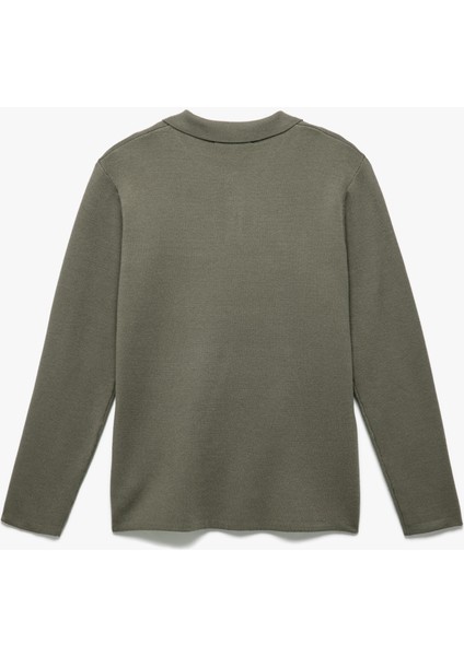 Uzun Kollu Düğmeli Polo Yaka Triko Kazak fırsatları