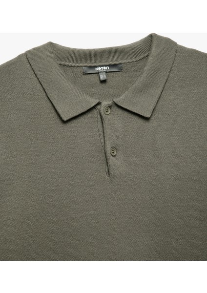 Uzun Kollu Düğmeli Polo Yaka Triko Kazak indirimleri