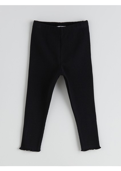 Yeni Sezon Beli Lastikli Basic Kız Bebek Tayt
