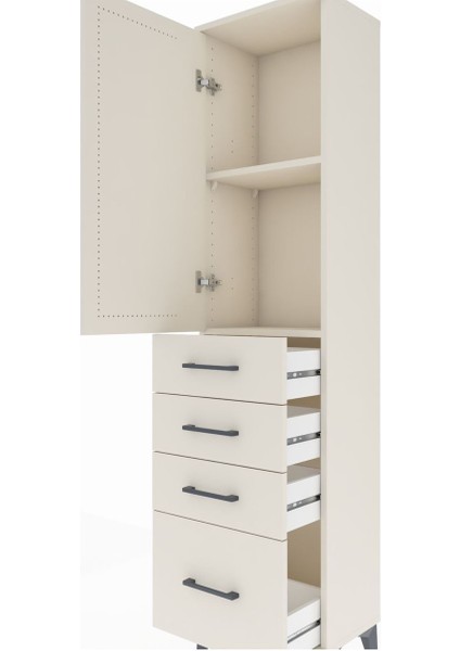 Arges Dolap 2 Raflı 4 Çekmeceli Tek Kapaklı 44X30X182 Aytaşı-Aytaşı indirimleri