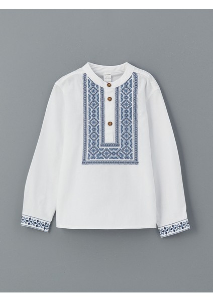 Yeni Sezon Işlemeli Erkek Çocuk Gömlek