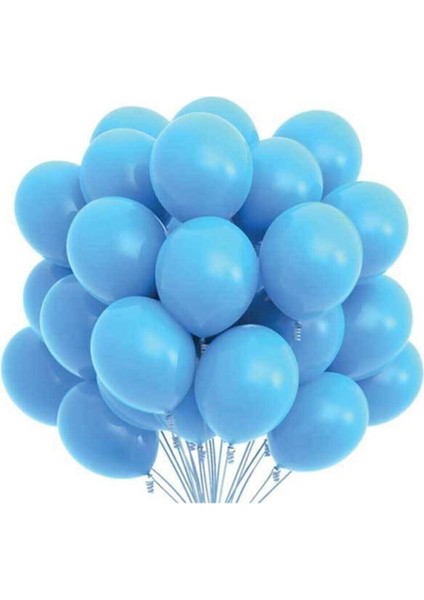 Açık Mavi Pastel Balon 10 Adet , Mavi Balon