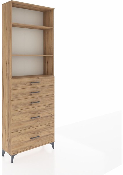 Arges Dolap 3 Raflı 5 Çekmeceli 88X30X243 Çam-Çam fiyatları