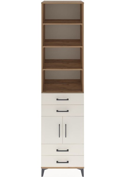 Hyperion Dolap 5 Raflı 4 Çekmeceli 2 Kapaklı 60X44X243 Çam-Aytaşı