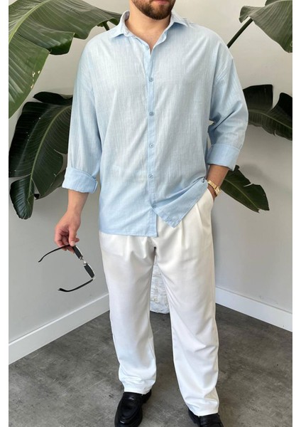 Bayaygün 1050 Keten Uzun Kol Gömlek _buz Mavi fiyatları