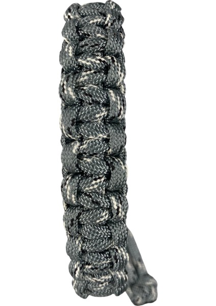 Gri Üstü Beyaz Siyah Noktalı Paracord Bileklik