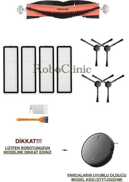 Xiaomi Mi Vacuum Mop 2 Pro+(Plus) Robot Süpürge Uyumlu Yedek Ana Fırça, Yan Fırça, Hepa Filtre - 11 Parça