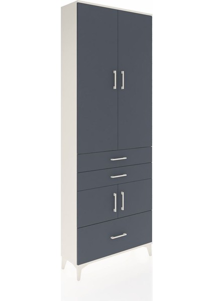 Arges Dolap 4 Raflı 3 Çekmeceli 4 Kapaklı 88X30X243 Aytaşı-Antrasit fiyatları
