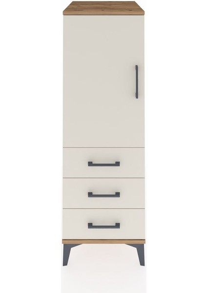 Kronos Dolap 2 Raflı 3 Çekmeceli Tek Kapaklı 44X59X134 Çam-Aytaşı