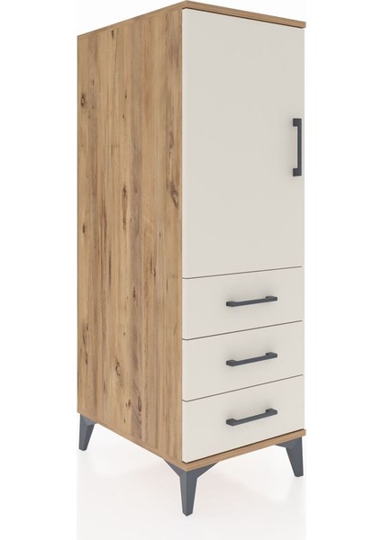 Kronos Dolap 2 Raflı 3 Çekmeceli Tek Kapaklı 44X59X134 Çam-Aytaşı fiyatları