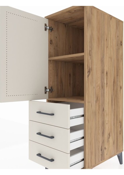 Kronos Dolap 2 Raflı 3 Çekmeceli Tek Kapaklı 44X59X134 Çam-Aytaşı indirimleri