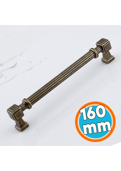 Mobilya Çekmece Mutfak Dolabı Dolap Kulpları Kulb 16 cm 160 mm Çizgili Metal Antik Sarı Kulp