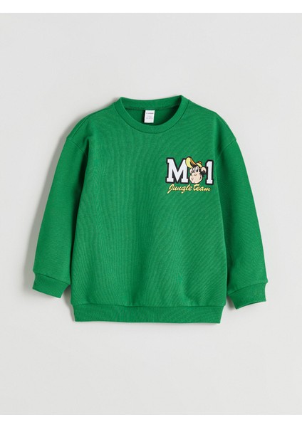 Yeni Sezon Bisiklet Yaka Nostaljik Maymun Baskılı Erkek Çocuk Sweatshirt fiyatları