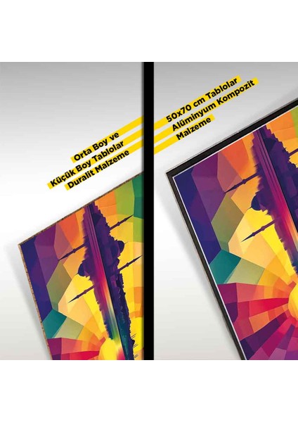 “istanbul’da Gün Batımı – Renkli Soyut Modern Sanat Tablosu” modelleri