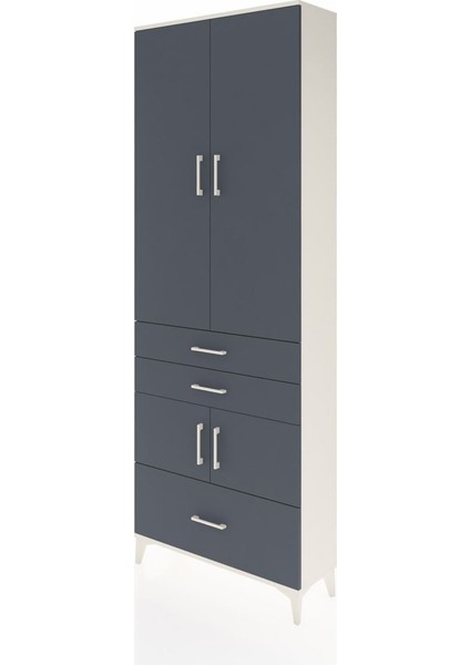 Arges Dolap 4 Raflı 3 Çekmeceli 4 Kapaklı 88X30X243 Aytaşı-Antrasit modelleri