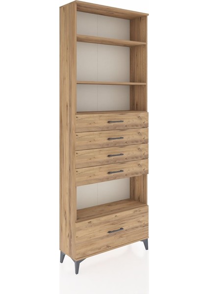 Arges Dolap 4 Raflı 5 Çekmeceli 88X30X243 Çam-Çam fiyatları