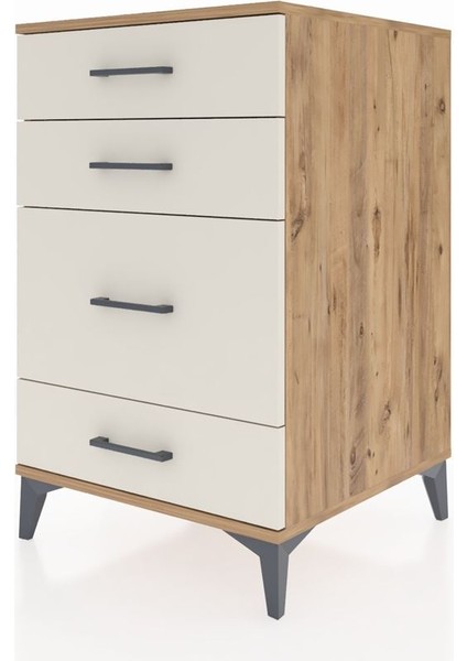 Kronos Komodin 4 Çekmeceli 60X59X96 Çam-Aytaşı modelleri