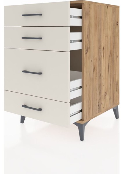 Kronos Komodin 4 Çekmeceli 60X59X96 Çam-Aytaşı fırsatları