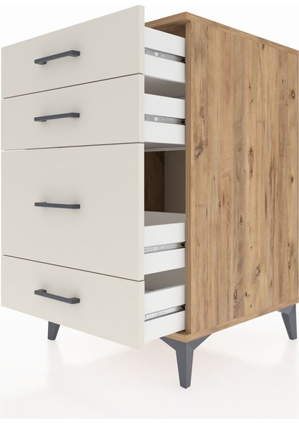 Kronos Komodin 4 Çekmeceli 60X59X96 Çam-Aytaşı indirimleri