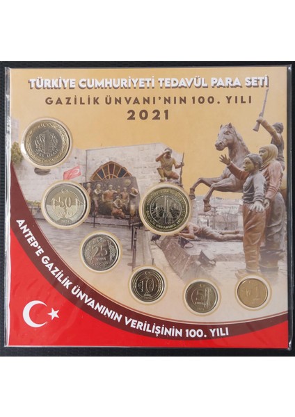 Türkiye Cumhuriyeti Tedavül Özel Para Seti - 2021 - Antepe Gazilik Ünvanının Verilişinin 100. Yılı