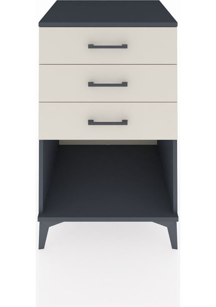 Kronos Komodin 3 Çekmeceli 60X59X96 Antrasit-Aytaşı