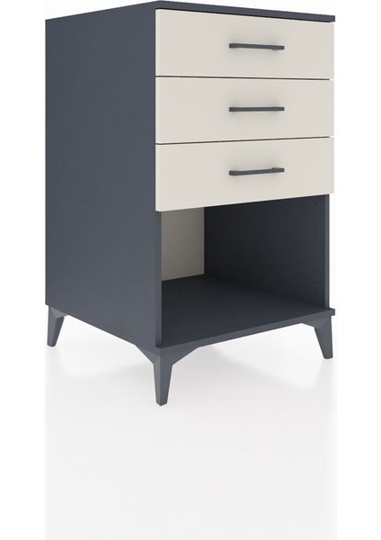 Kronos Komodin 3 Çekmeceli 60X59X96 Antrasit-Aytaşı fiyatları