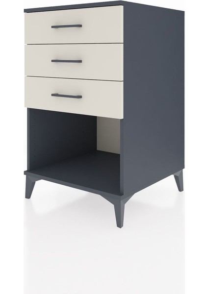 Kronos Komodin 3 Çekmeceli 60X59X96 Antrasit-Aytaşı modelleri
