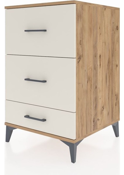 Kronos Komodin 3 Çekmeceli 60X59X96 Çam-Aytaşı modelleri