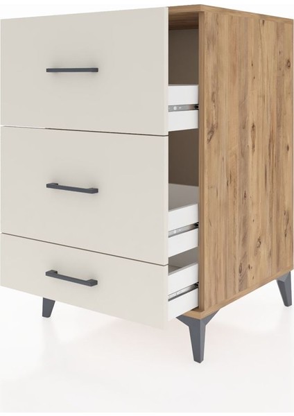 Kronos Komodin 3 Çekmeceli 60X59X96 Çam-Aytaşı fırsatları