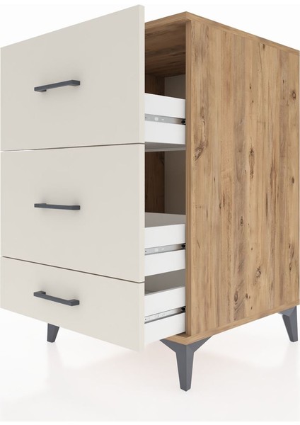 Kronos Komodin 3 Çekmeceli 60X59X96 Çam-Aytaşı indirimleri