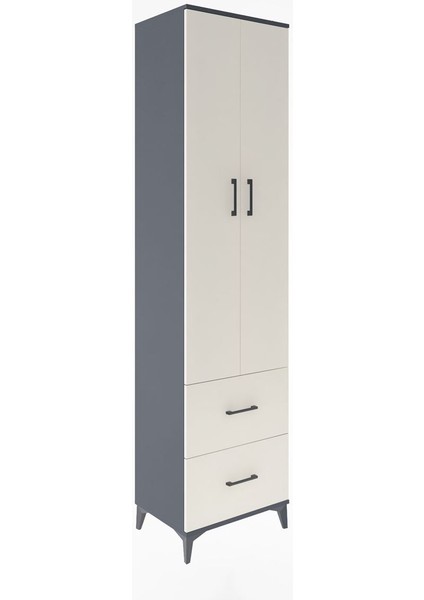 Hyperion Dolap 5 Raflı 2 Çekmeceli 2 Kapaklı 60X44X243 Antrasit-Aytaşı fiyatları