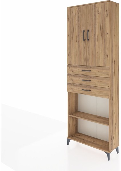 Arges Dolap 4 Raflı 3 Çekmeceli 2 Kapaklı 88X30X243 Çam-Çam modelleri