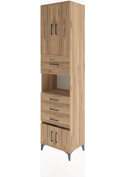 Hyperion Dolap 3 Raflı 4 Çekmeceli 4 Kapaklı 60X44X243 Çam-Çam modelleri