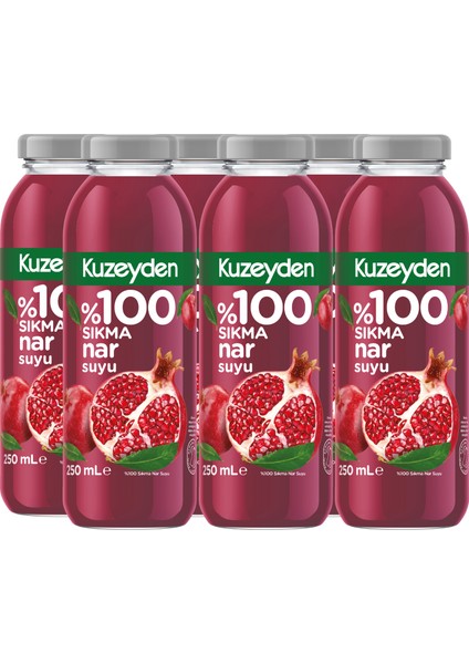 %100 Sıkma Nar Suyu (6X250ML)
