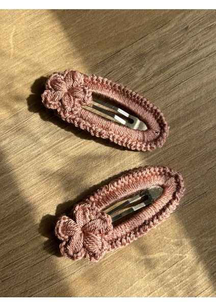 Pembe Papatya Çıtçıtlı Toka 2'li