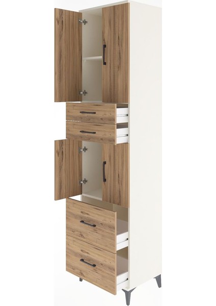 Hyperion Dolap 3 Raflı 4 Çekmeceli 4 Kapaklı 60X44X243 Aytaşı-Çam fırsatları